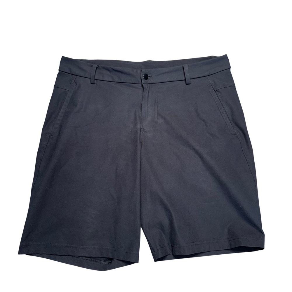 Lululemon Commission Shorts Mens 38 Black Good 9 Inch Inseam Golf Chino Tech